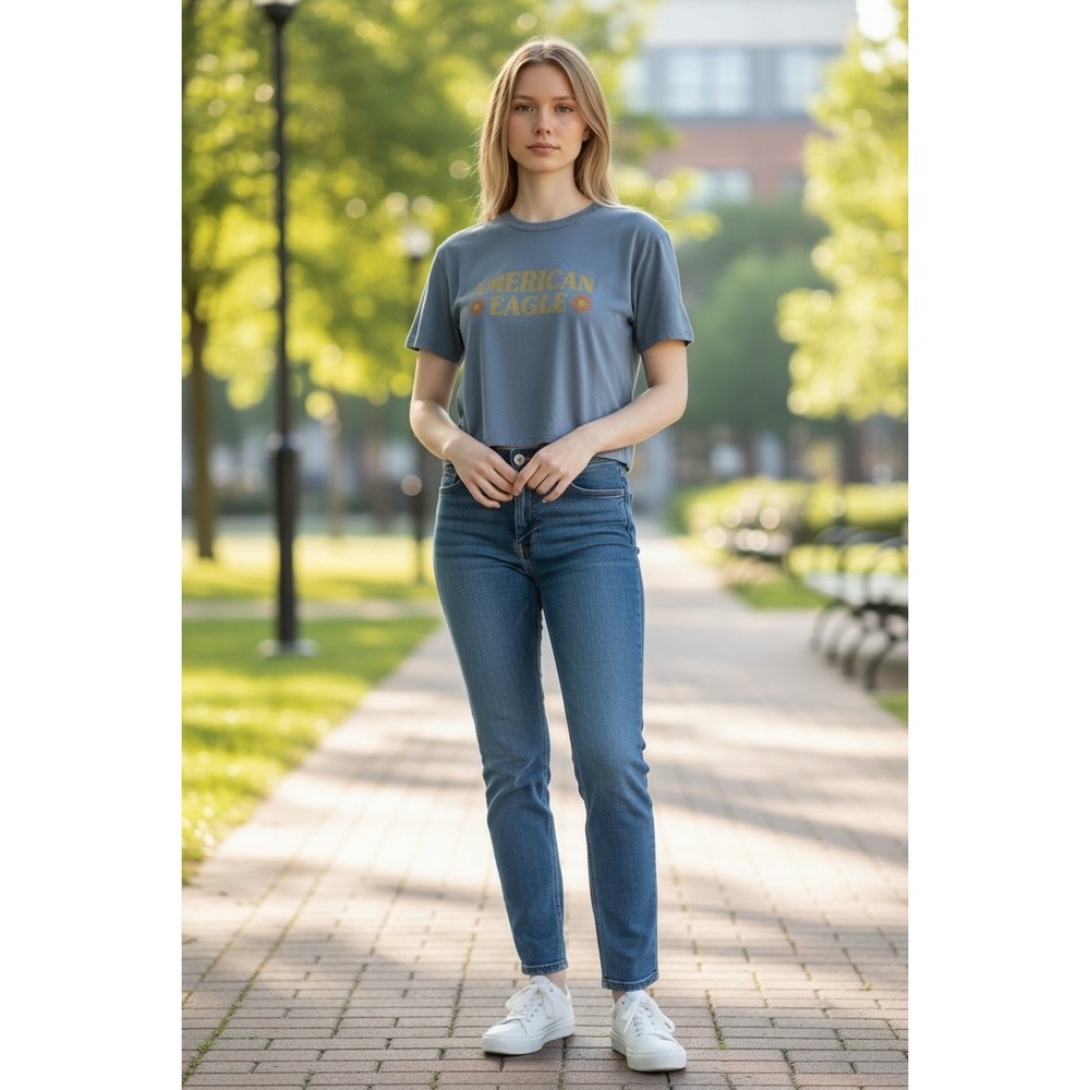 American‎ Eagle Outfitters BABY BLUE Crop Top
